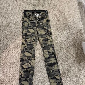 Harper Camo Skinny Jeans - Green and Black